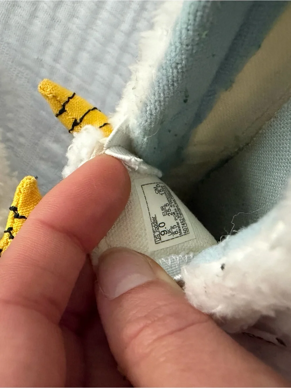 Vans White Fuzzy Monster Slip-On Kids Shoes with Yellow Horns